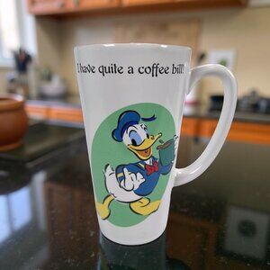 Disney Store Donald Duck Coffee Mug “I Have Quite a Coffee Bill!”